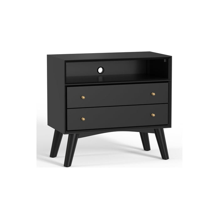 Alpine Furniture Flynn Large Nightstand, Black