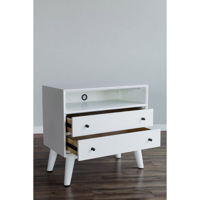 Alpine Furniture Flynn Large Nightstand, White