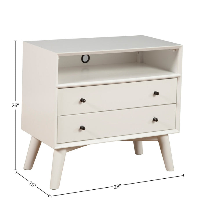 Alpine Furniture Flynn Large Nightstand, White