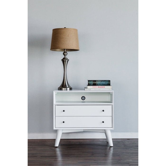 Alpine Furniture Flynn Large Nightstand, White
