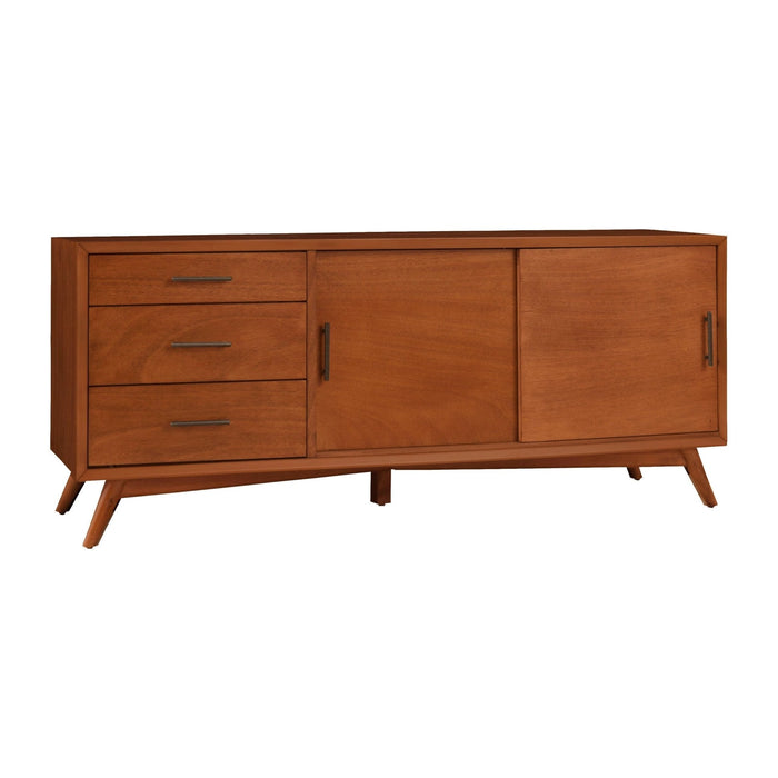 Alpine Furniture Flynn Large TV Console, Chestnut