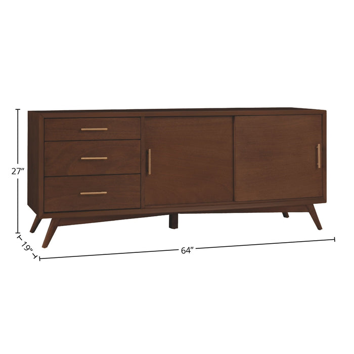 Alpine Furniture Flynn Large TV Console, Walnut