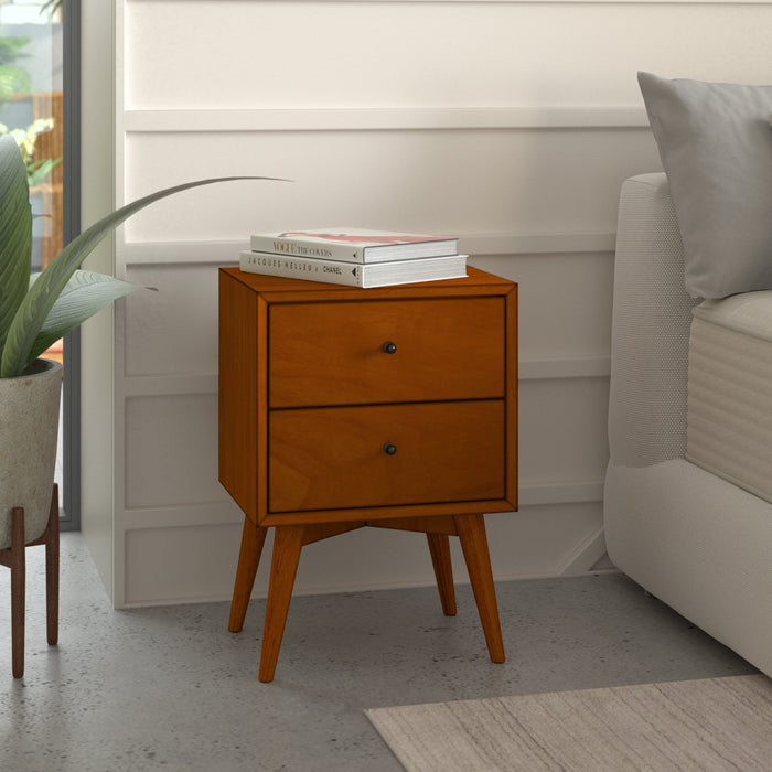 Alpine Furniture Flynn Nightstand, Chestnut