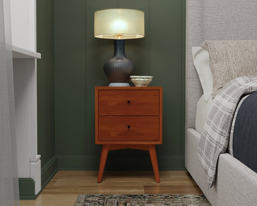 Alpine Furniture Flynn Nightstand, Chestnut
