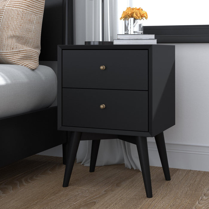 Alpine Furniture Flynn Nightstand, Black
