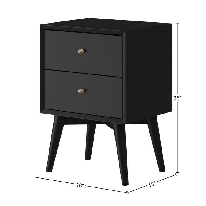 Alpine Furniture Flynn Nightstand, Black