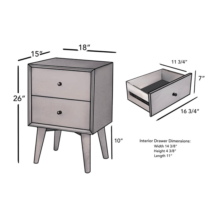 Alpine Furniture Flynn Nightstand, Gray