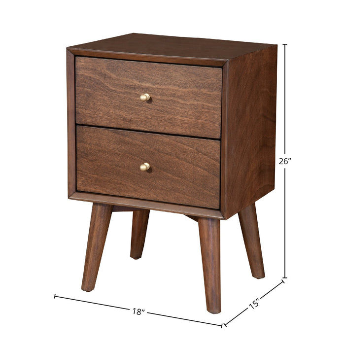 Alpine Furniture Flynn Nightstand, Walnut