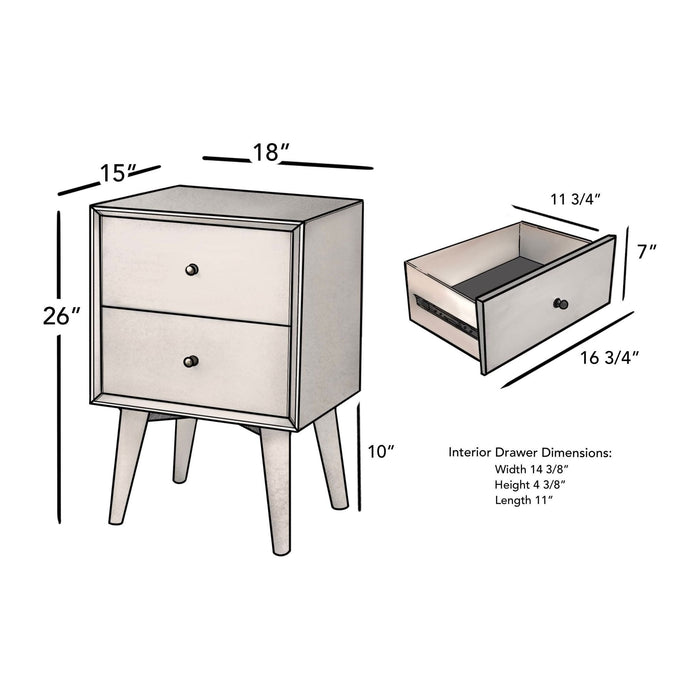 Alpine Furniture Flynn Nightstand, White