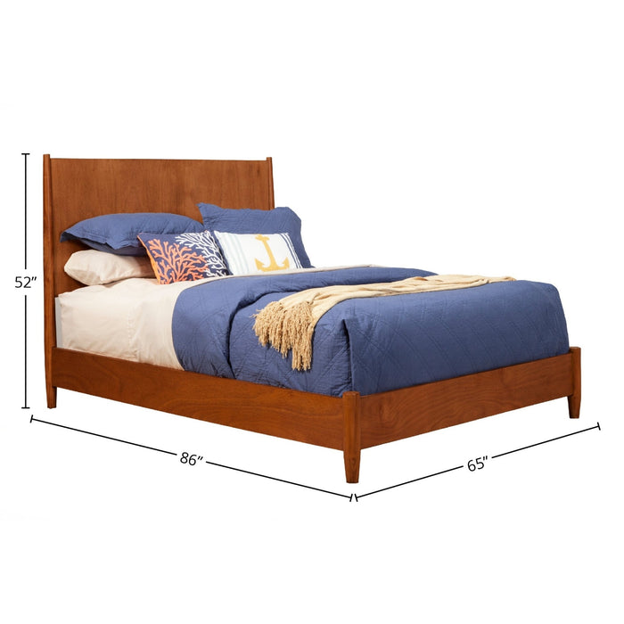 Alpine Furniture Flynn Panel Bed, Chestnut
