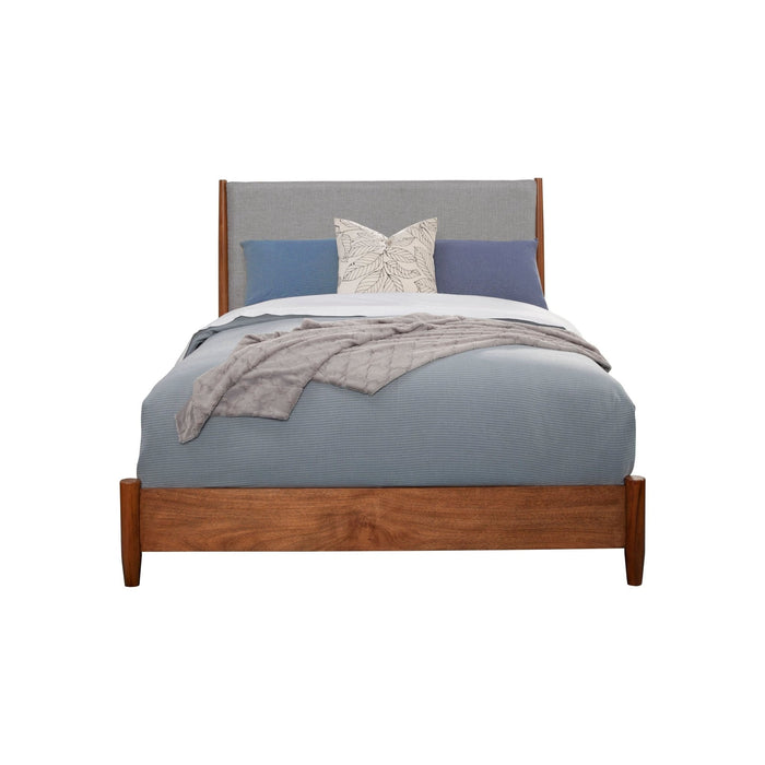 Alpine Furniture Flynn Panel Bed, Chestnut/Grey