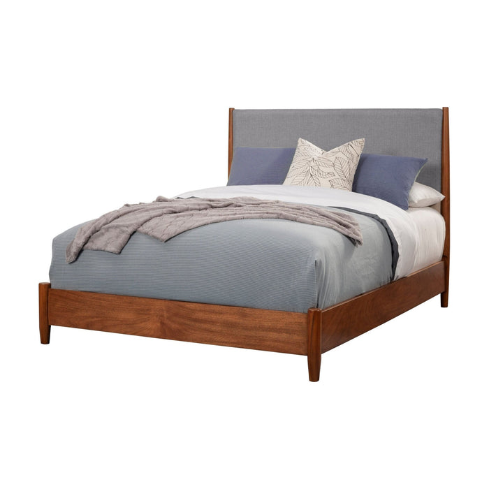 Alpine Furniture Flynn Panel Bed, Chestnut/Grey