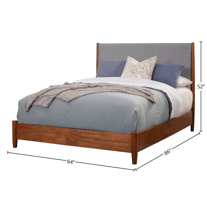 Alpine Furniture Flynn Panel Bed, Chestnut/Grey