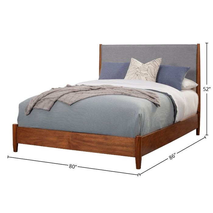 Alpine Furniture Flynn Panel Bed, Chestnut/Grey