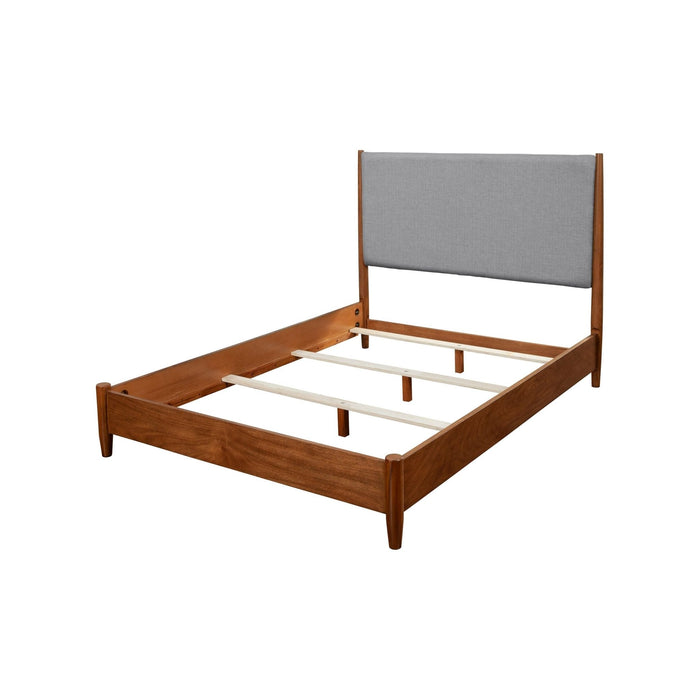Alpine Furniture Flynn Panel Bed, Chestnut/Grey