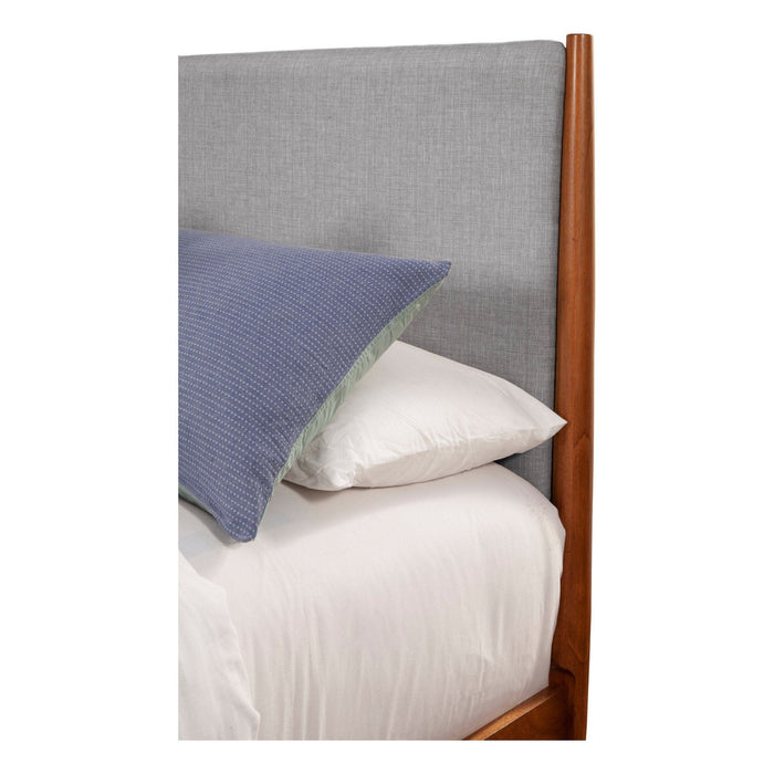 Alpine Furniture Flynn Panel Bed, Chestnut/Grey