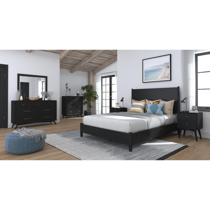 Alpine Furniture Flynn Panel Bed, Black