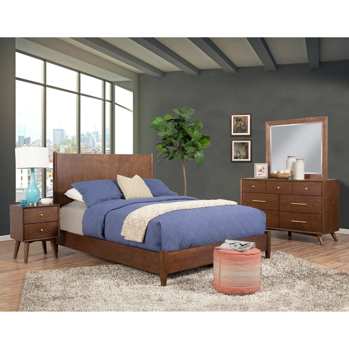 Alpine Furniture Flynn Panel Bed, Walnut