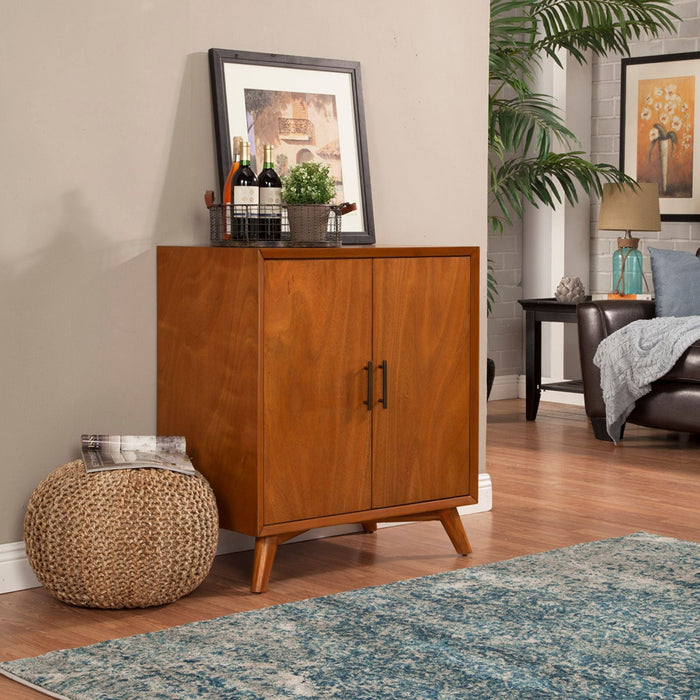 Alpine Furniture Flynn Small Bar Cabinet, Chestnut