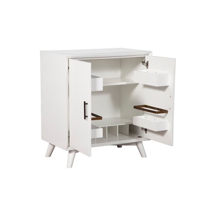 Alpine Furniture Flynn Small Bar Cabinet, White