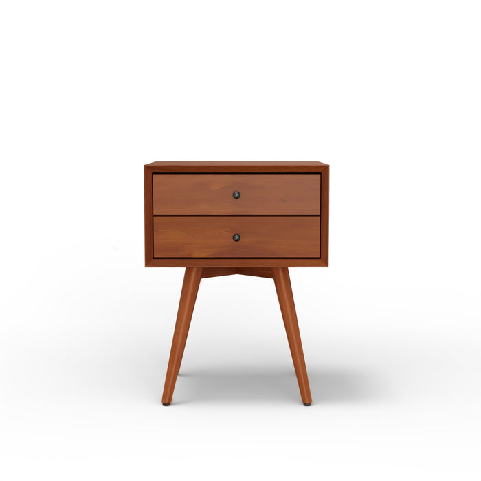 Alpine Furniture Flynn Small Nightstand, Chestnut