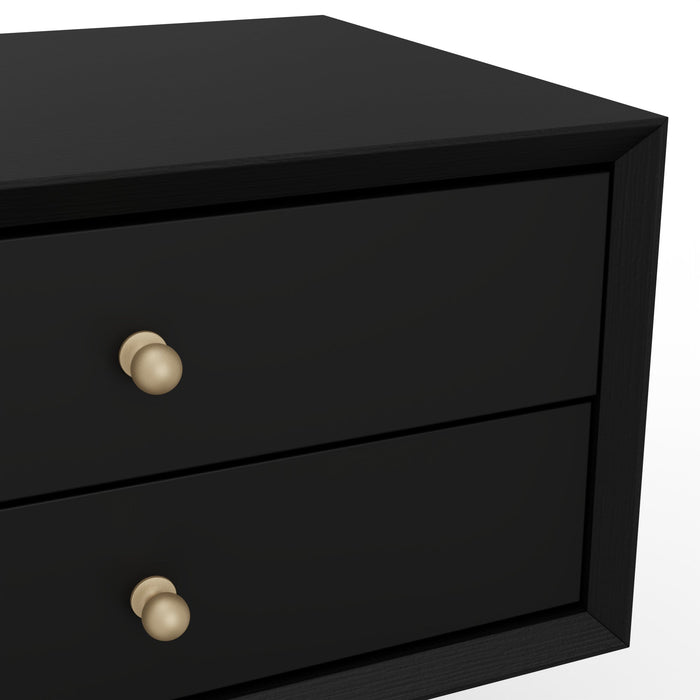 Alpine Furniture Flynn Small Nightstand, Black