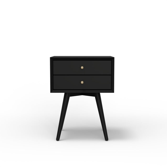 Alpine Furniture Flynn Small Nightstand, Black