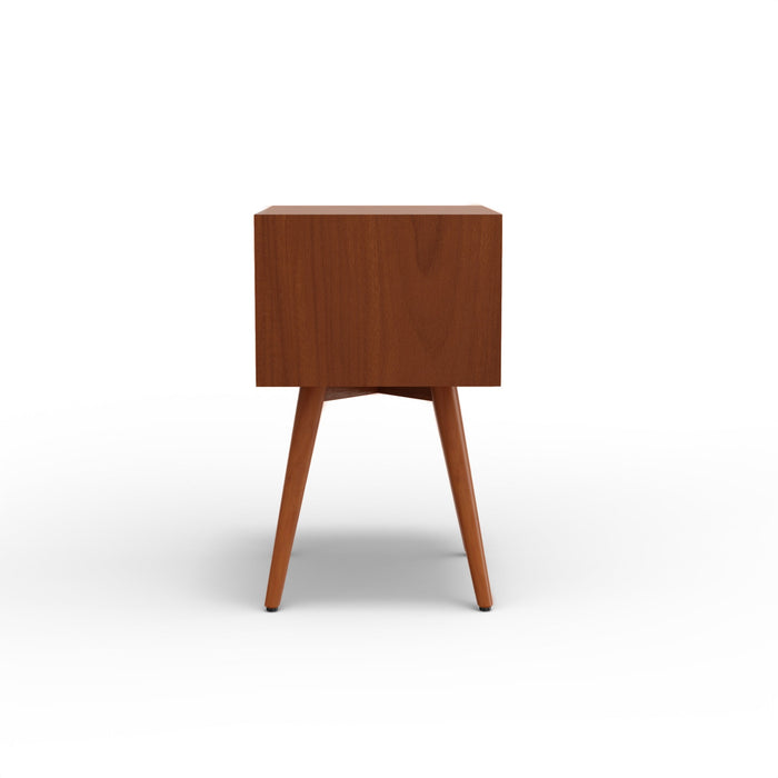 Alpine Furniture Flynn Small Nightstand, Chestnut/White