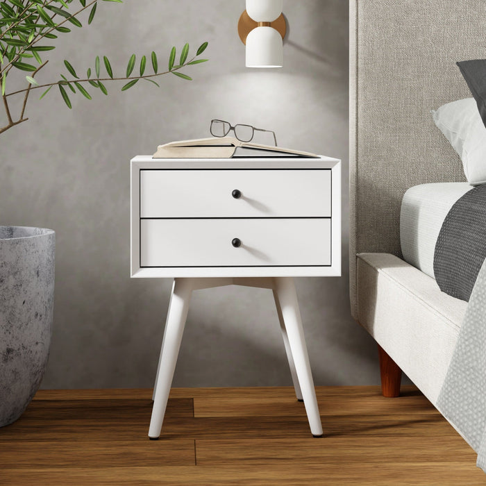 Alpine Furniture Flynn Small Nightstand, White