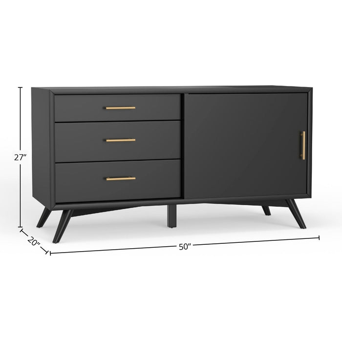 Alpine Furniture Flynn Small TV Console, Black