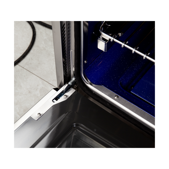 Forno 30-Inch Capriasca Dual Fuel Range with 5 Gas Burners and 240v Electric Oven in Stainless Steel with Blue Door (FFSGS6187-30BLU)