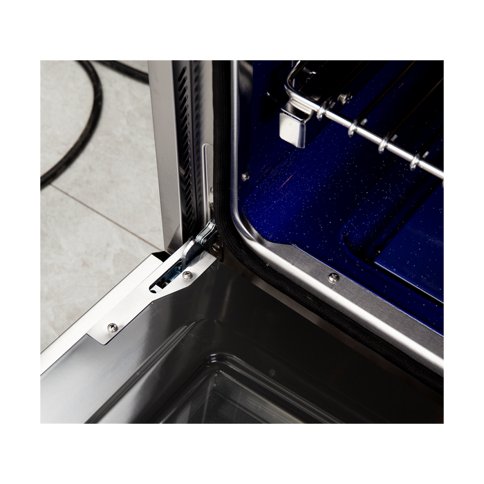 Forno 30-Inch Capriasca Dual Fuel Range with 5 Gas Burners and 240v Electric Oven in Stainless Steel with Red Door (FFSGS6187-30RED)