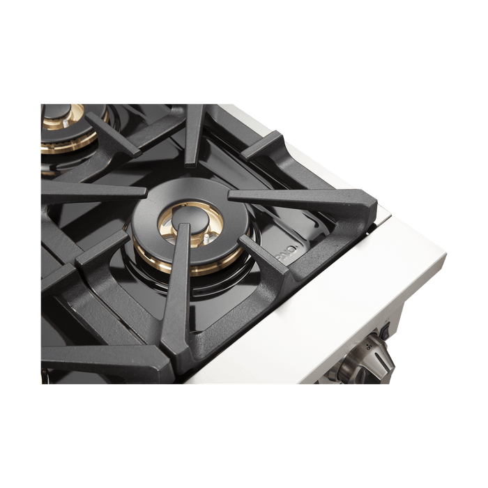 Forno 48-Inch Capriasca Dual Fuel Range with 8 Gas Burners and 240v Electric Oven in Stainless Steel with Red Door (FFSGS6187-48RED)