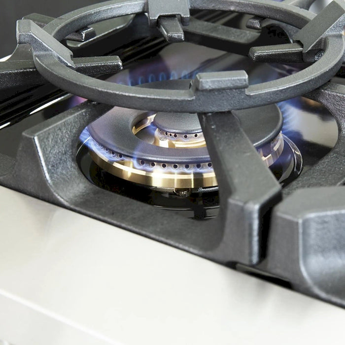 Forno 3-Piece Appliance Package - 48-Inch Capriasca Gas Range, Refrigerator, & Wall Mount Hood in Stainless Steel (FBDL-019-07CAUS)