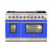 Forno 48" Capriasca Gas Range with 8 Gas Burners and Convection Oven in Stainless Steel with Blue Door (FFSGS6260-48BLU) Ranges Forno 