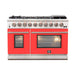 Forno 48" Capriasca Gas Range with 8 Gas Burners and Convection Oven in Stainless Steel with Red Door (FFSGS6260-48RED) Ranges Forno 
