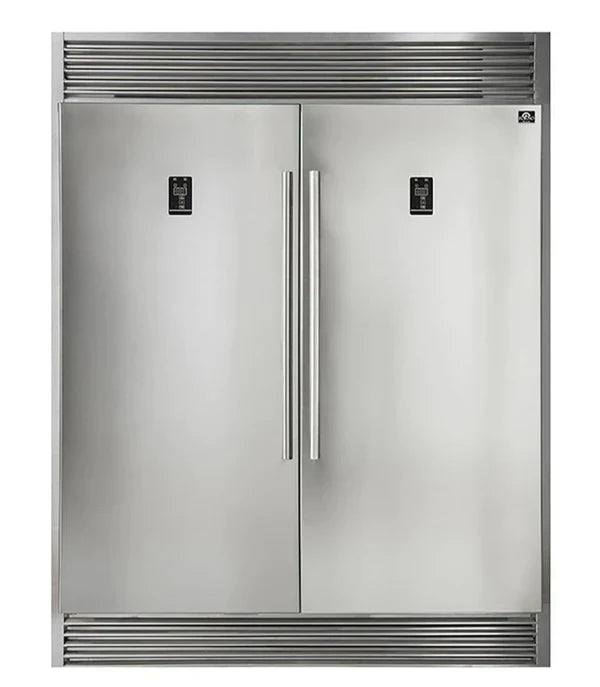 Forno 2-Piece Appliance Package - 48-Inch Gas Range  & 60-Inch Pro-Style Refrigerator in Stainless Steel (FBDL-019-04CAUS)