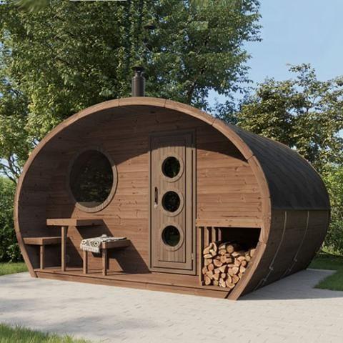 Green Vista Living SaunaLife Model G11 Outdoor Sauna | 8 Persons - Close-Up