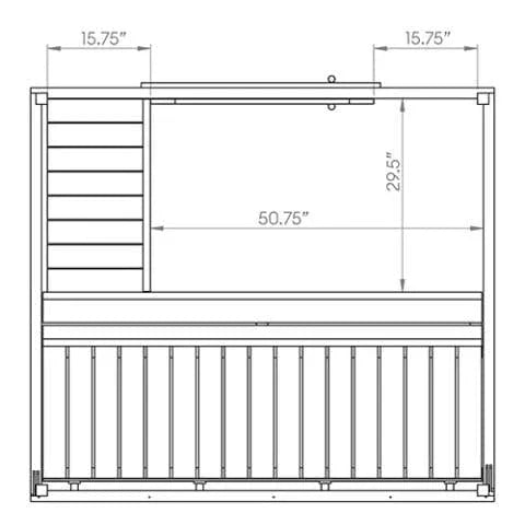 Green Vista Living SaunaLife Model G2 Outdoor Home Sauna Kit | 4 Persons - Dimensions
