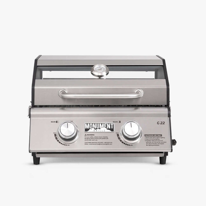 Monument Grills G22 | Stainless Tabletop Propane Gas Grill