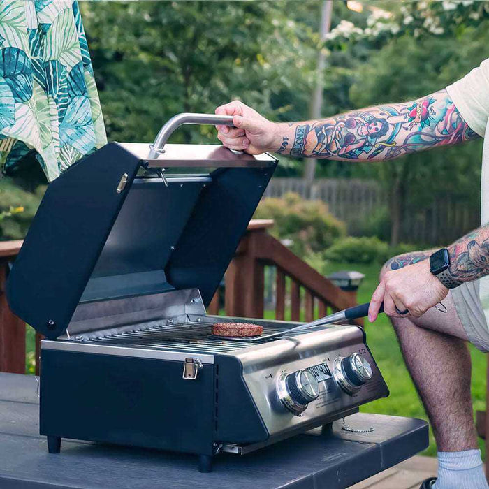 Monument Grills G22 | Stainless Tabletop Propane Gas Grill - Detail View