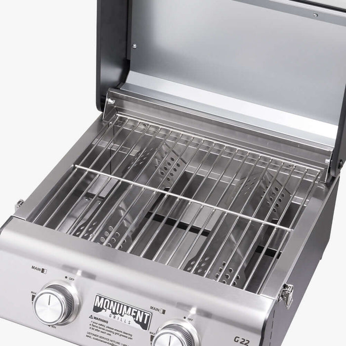 Monument Grills G22 | Stainless Tabletop Propane Gas Grill - Features