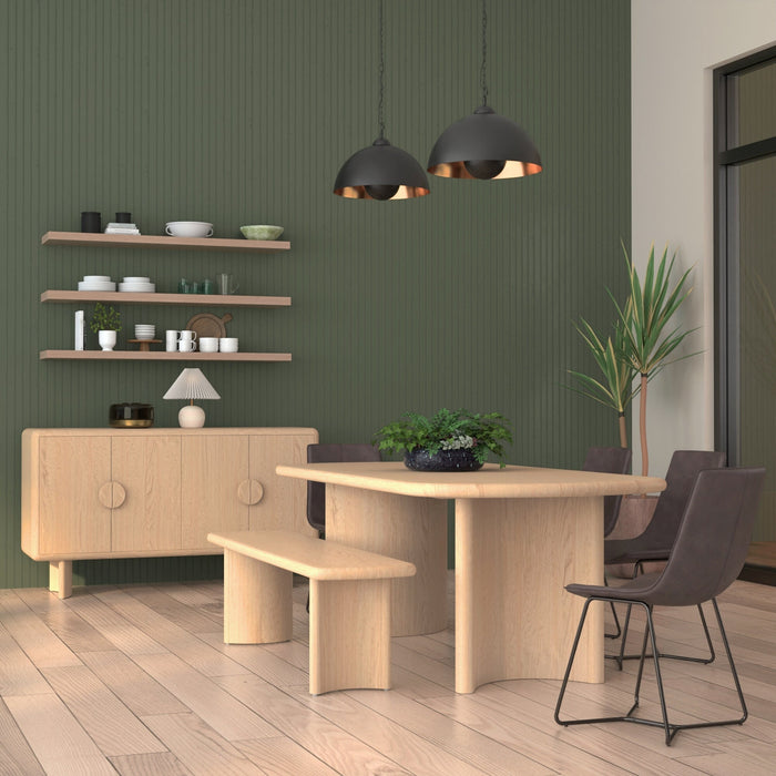 Alpine Furniture Gabrielle Bench, Light Oak