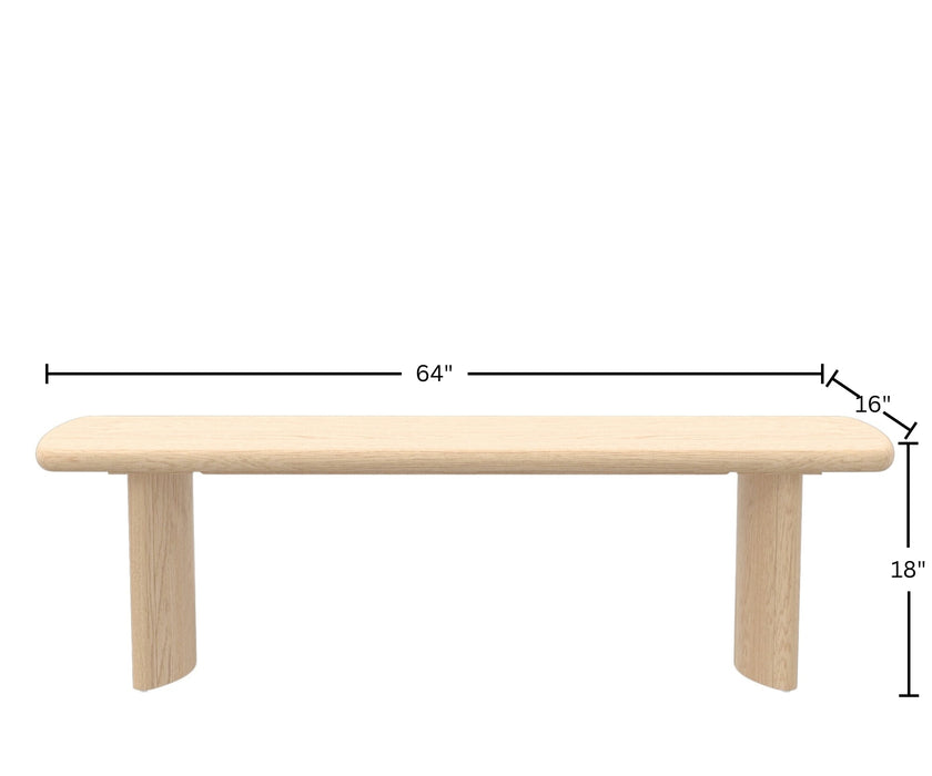 Alpine Furniture Gabrielle Bench, Light Oak