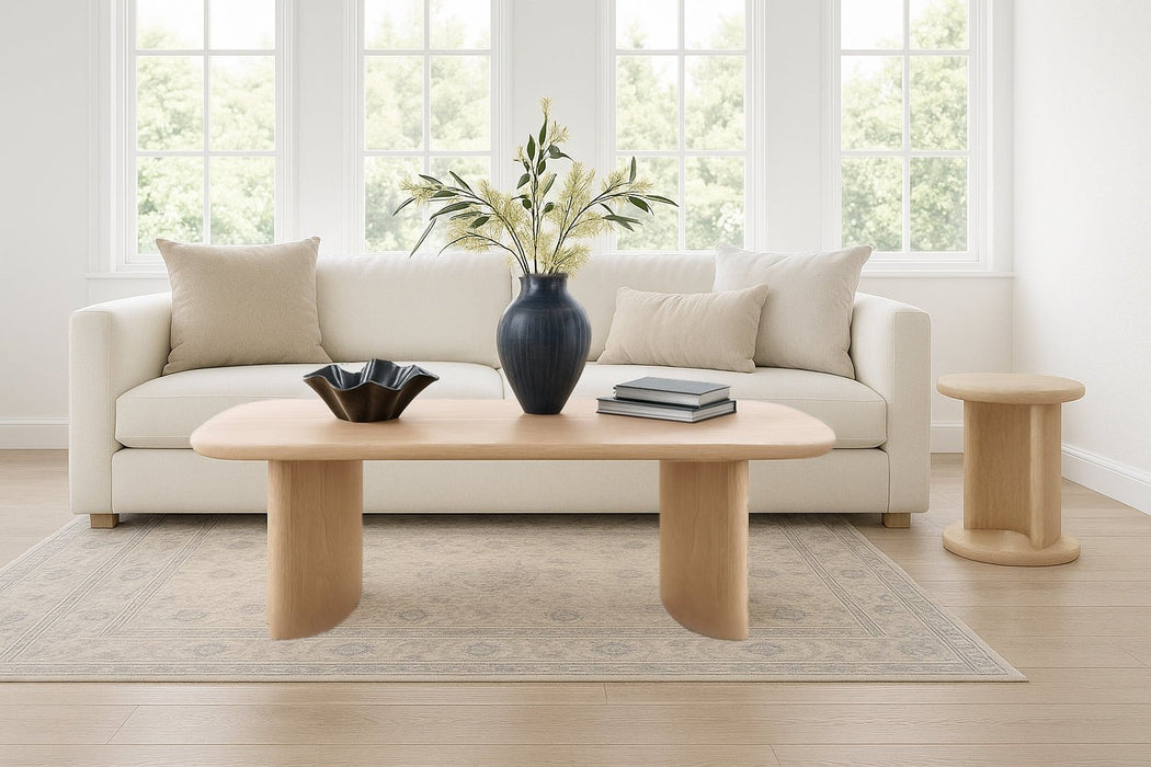 Alpine Furniture Cleo Gabrielle Coffee Table, Light Oak