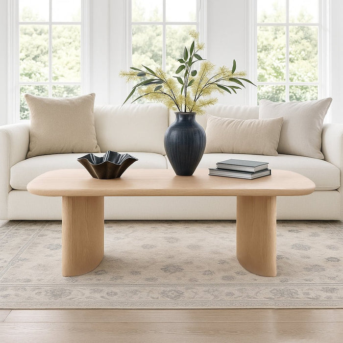 Alpine Furniture Cleo Gabrielle Coffee Table, Light Oak