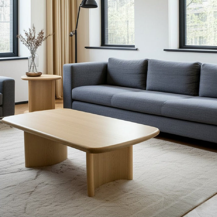 Alpine Furniture Cleo Gabrielle Coffee Table, Light Oak