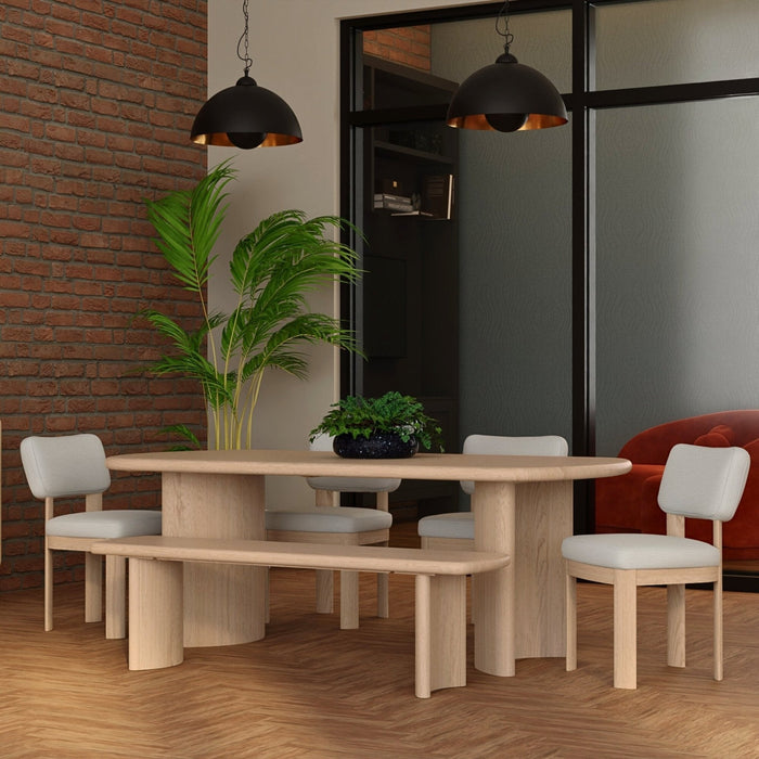 Alpine Furniture Gabrielle Dining Table, Light Oak