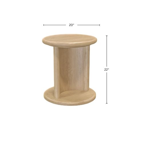 Alpine Furniture Cleo Gabrielle End Table, Light Oak