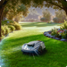 Sunseeker Elite X5 Gen 2 Robot Lawn Mower mowing a lawn